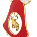 German Shepherd Gold Plated Holiday Bell Ornament