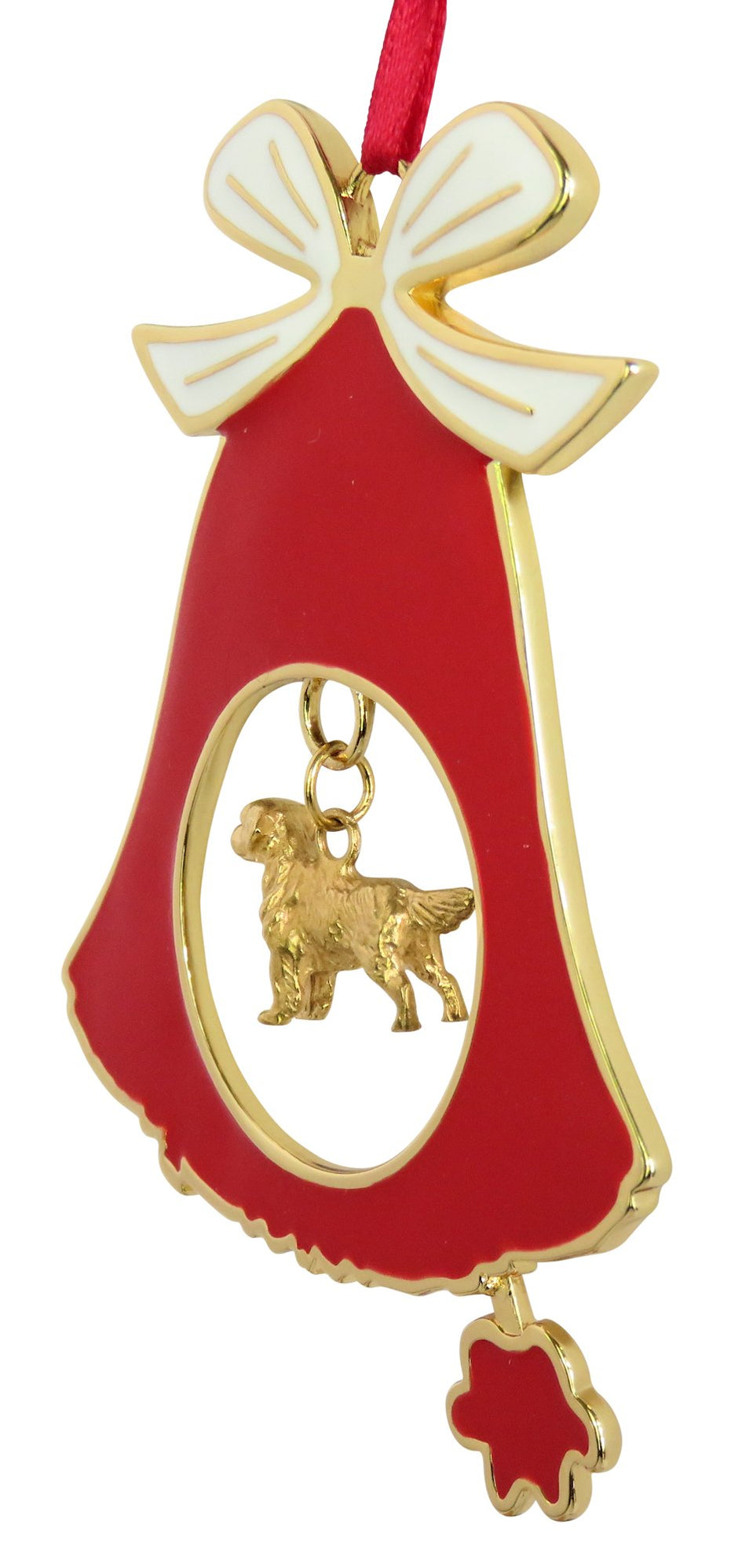 Golden Retriever Gold Plated Holiday Bell Ornament