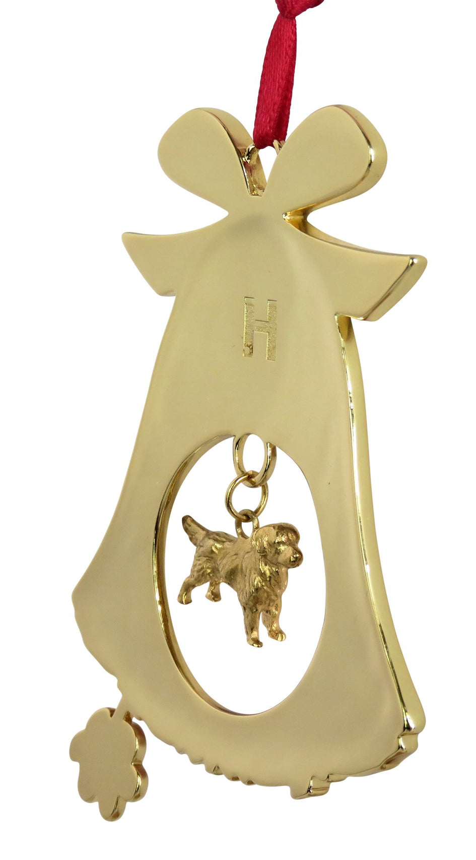 Golden Retriever Gold Plated Holiday Bell Ornament