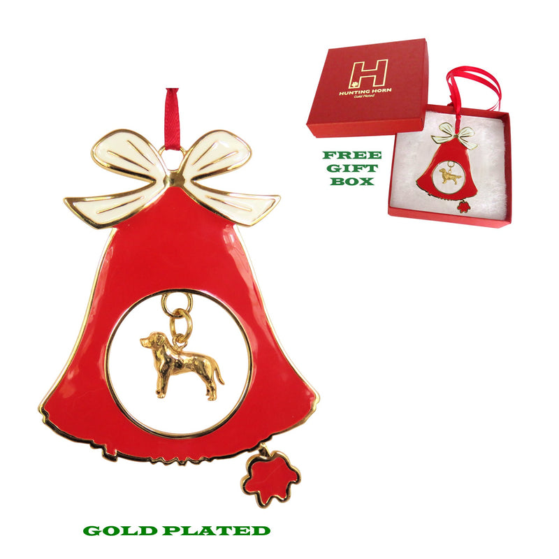 Labrador Retriever Gold Plated Holiday Bell Ornament