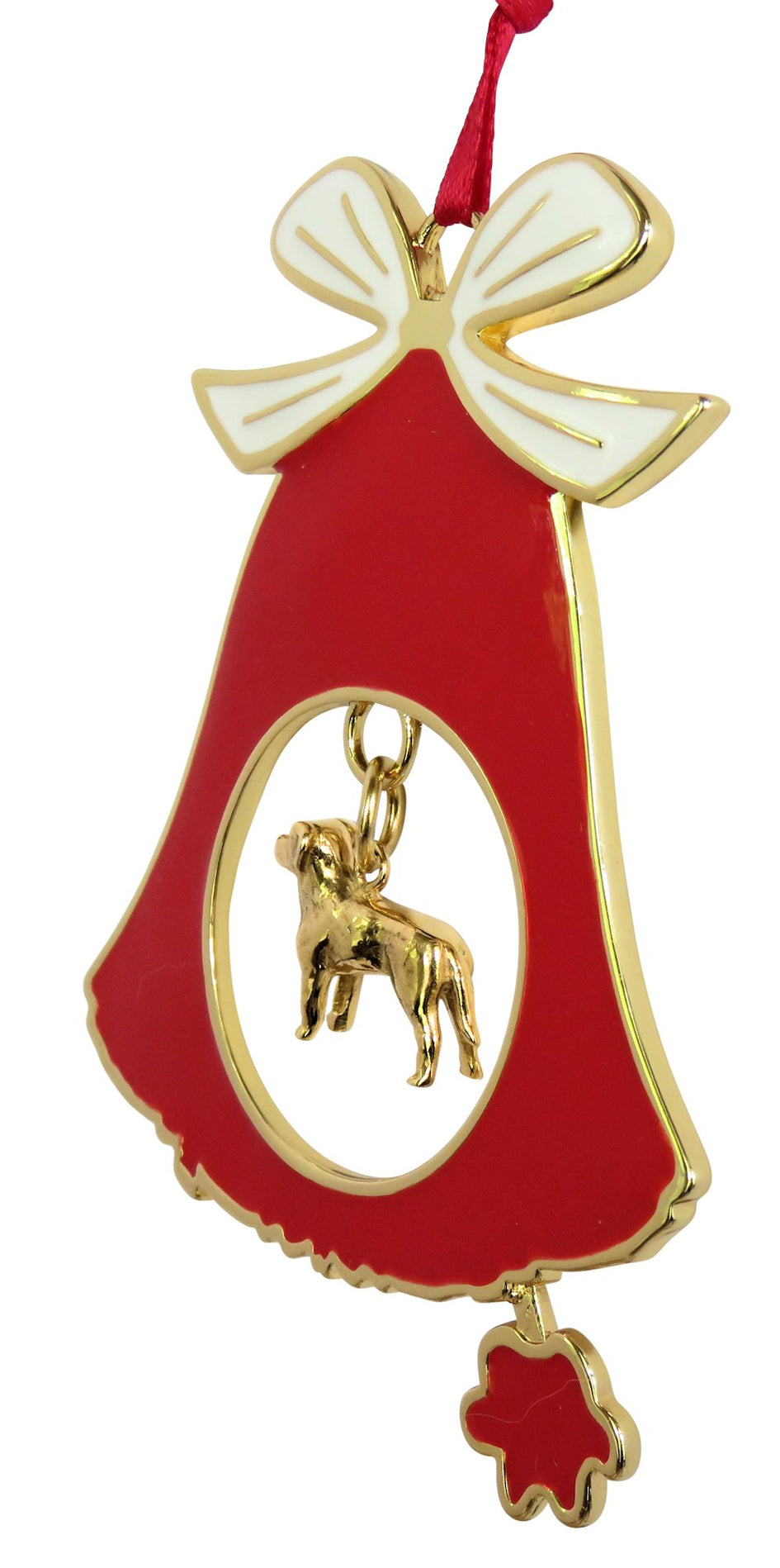 Labrador Retriever Gold Plated Holiday Bell Ornament