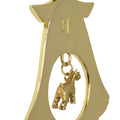Miniature Schnauzer Gold Plated Holiday Bell Ornament