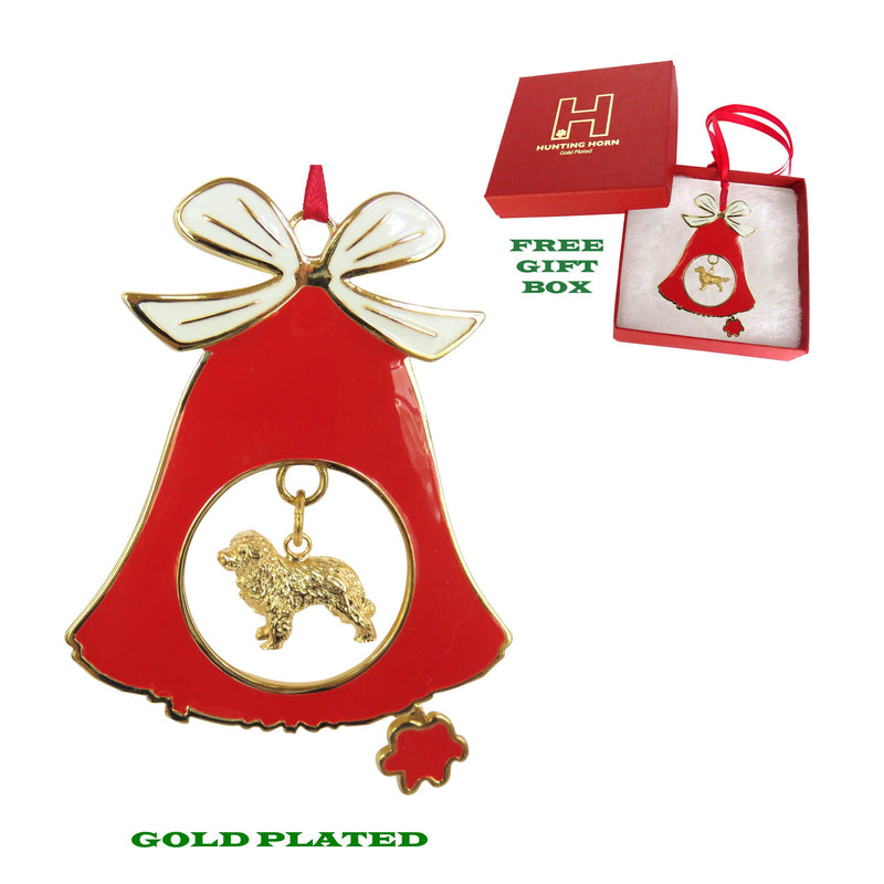 Newfoundland Gold Plated Holiday Bell Ornament