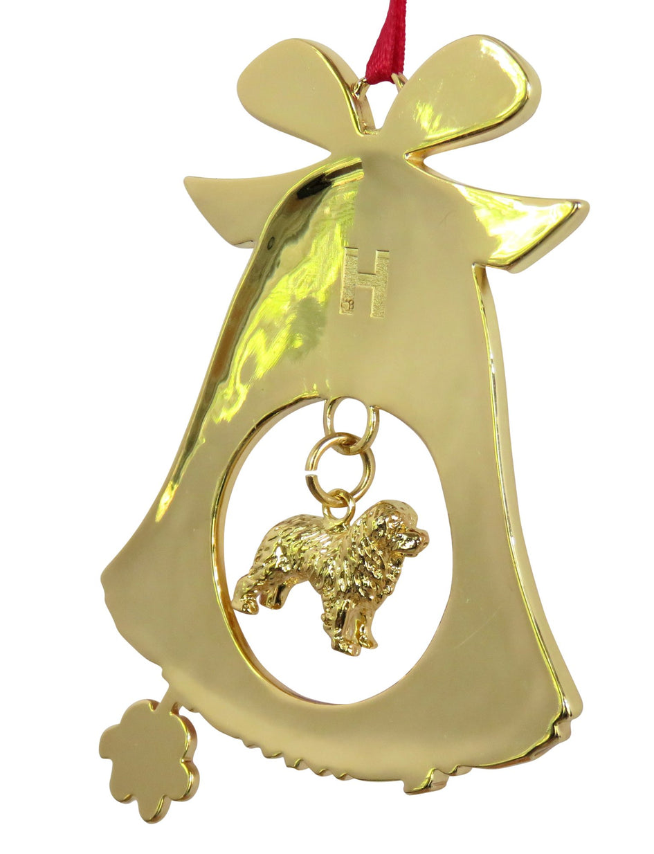 Newfoundland Gold Plated Holiday Bell Ornament