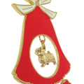 Norwich Terrier Gold Plated Holiday Bell Ornament
