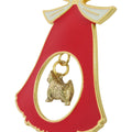 Norwich Terrier Gold Plated Holiday Bell Ornament
