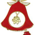 Dog Paw Gold Plated Holiday Bell Ornament
