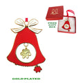 Dog Paw Gold Plated Holiday Bell Ornament