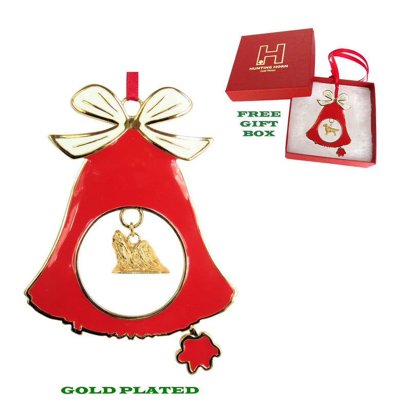 Shih Tzu Gold Plated Holiday Bell Ornament