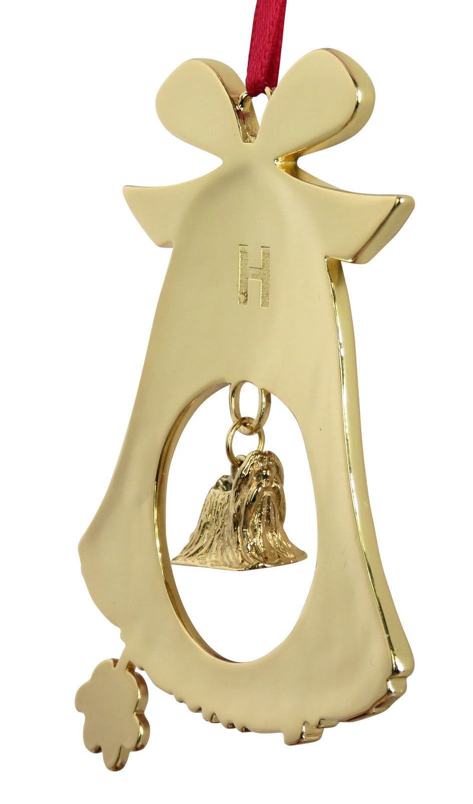 Shih Tzu Gold Plated Holiday Bell Ornament