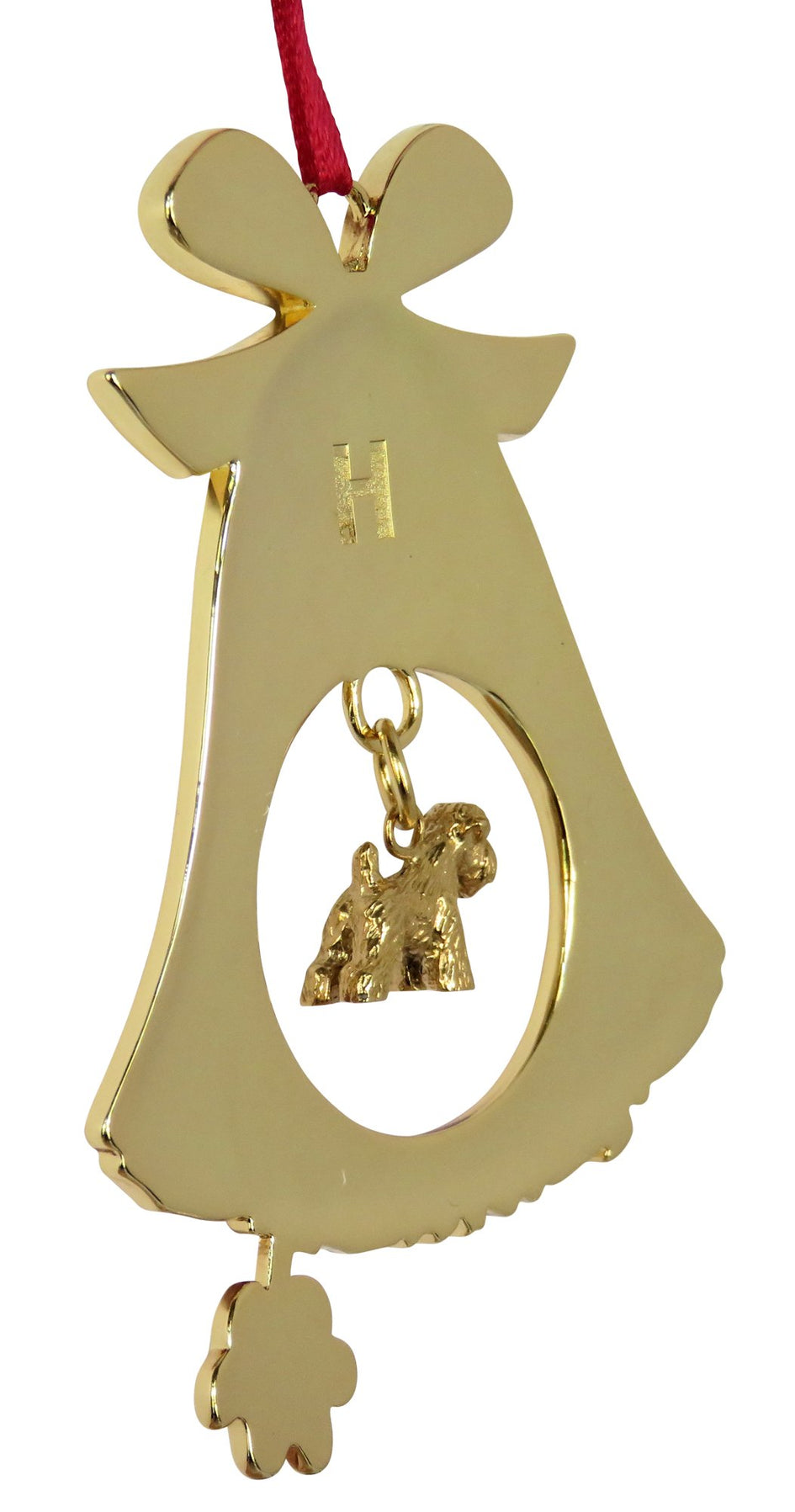 Soft Coated Wheaten Terrier Gold Plated Holiday Bell Ornament