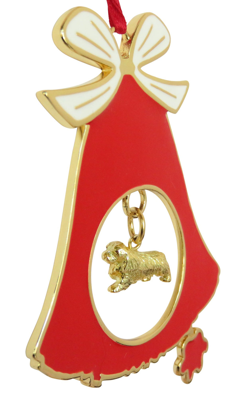 Sussex Spaniel Gold Plated Holiday Bell Ornament