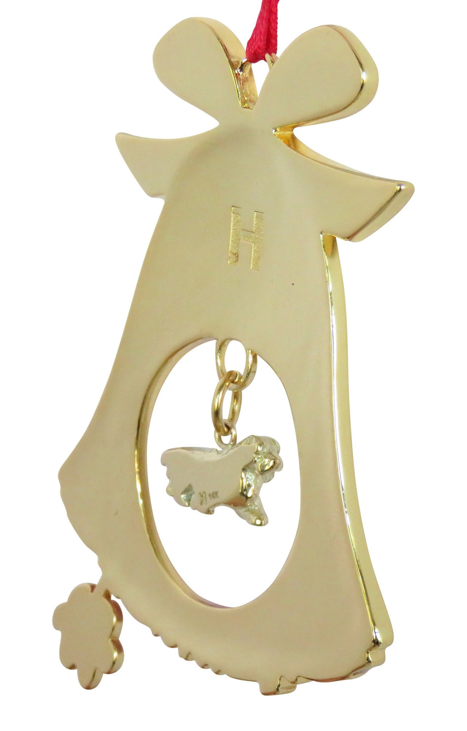 Sussex Spaniel Gold Plated Holiday Bell Ornament