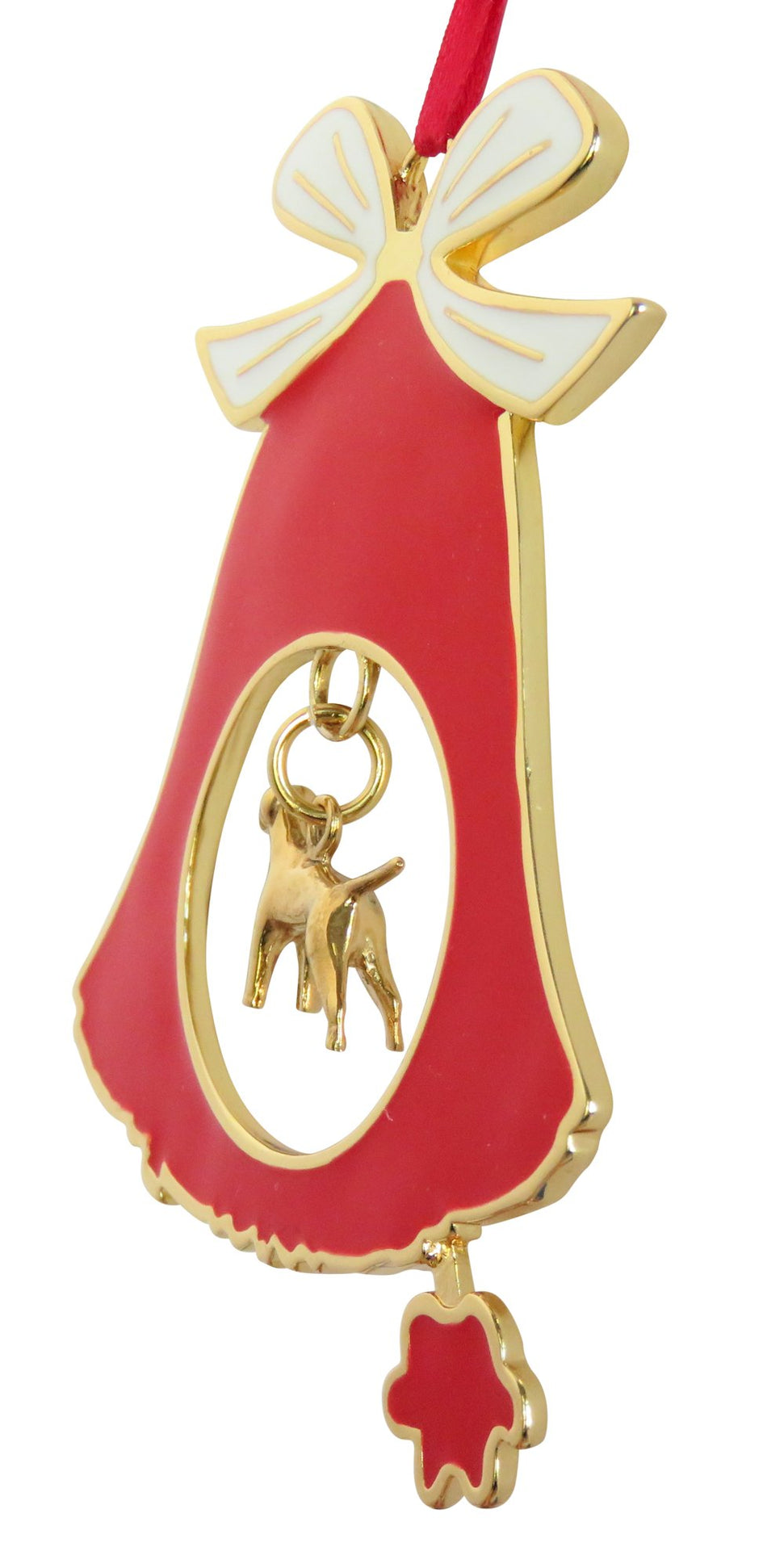 Vizsla Gold Plated Holiday Bell Ornament