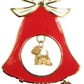 West Highland White Terrier Gold Plated Holiday Bell Ornament