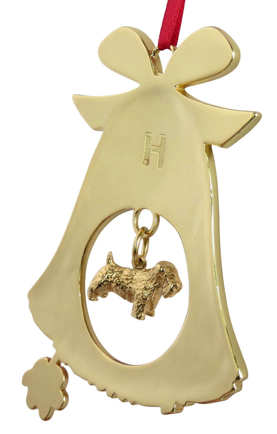 Sealyham Terrier Gold Plated Holiday Bell Ornament