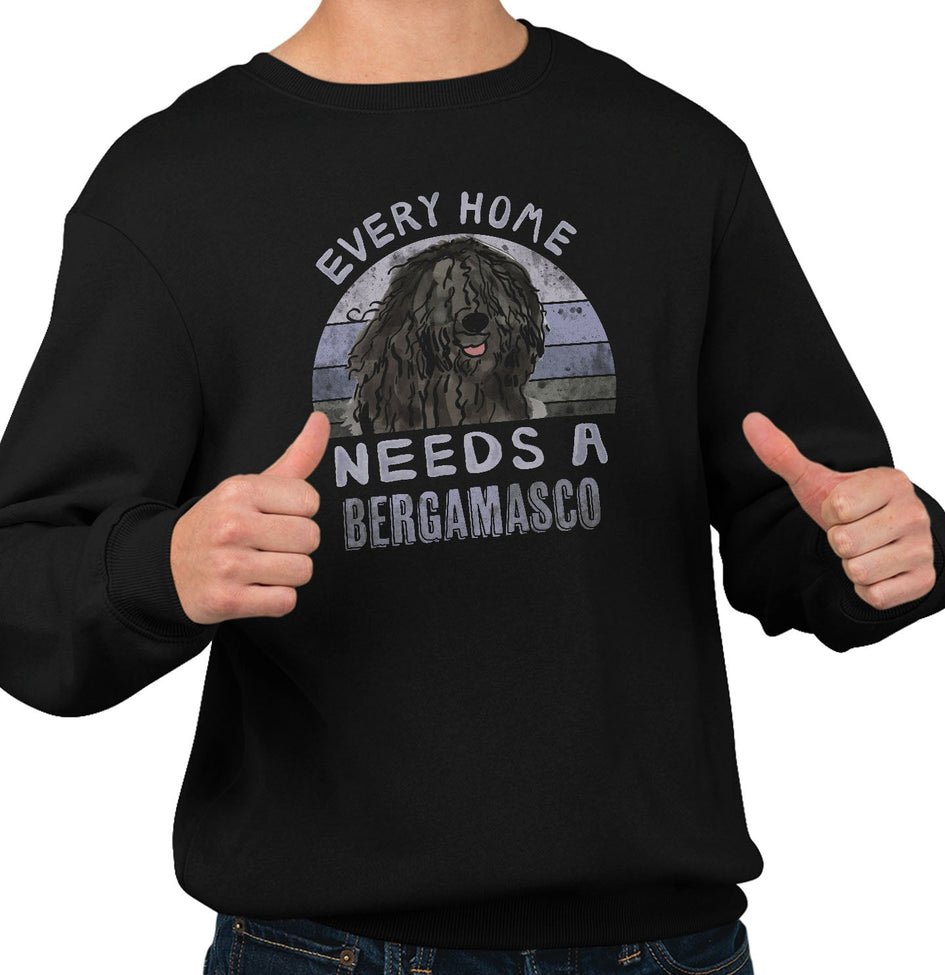 Every Home Needs a Bergamasco Sheepdog - Adult Unisex Crewneck Sweatshirt