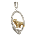 Bernese Mountain Dog -Solid 14K Gold  in Sterling Silver Leash Pendant