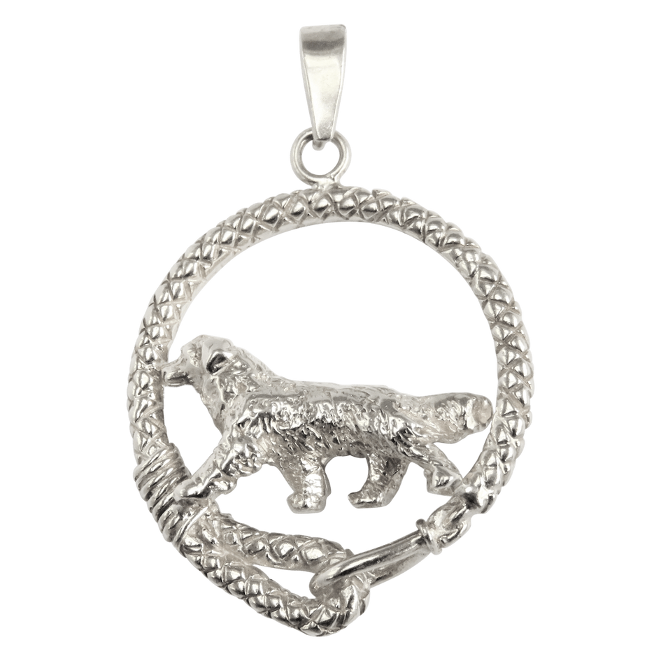 Bernese Mountain Dog in Solid Sterling Silver Leash Pendant