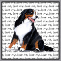 Bernese Mountain Dog Love Text - Adult Unisex Crewneck Sweatshirt