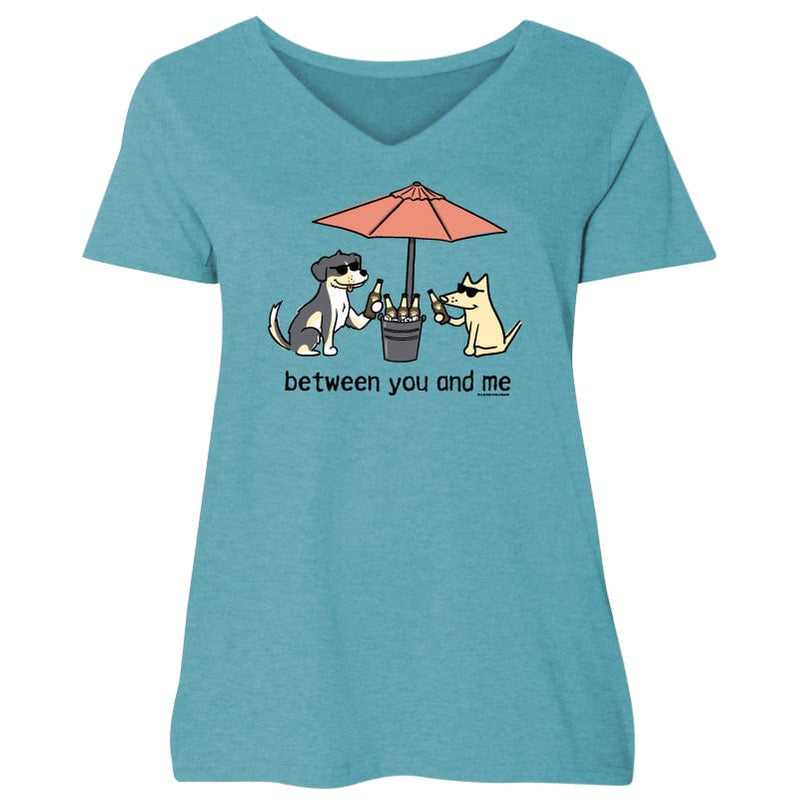 Between You And Me - Ladies Curvy V-Neck Tee
