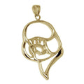 Bichon Frise 14K Gold Cut Out Pendant