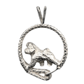 Bichon Frise in Solid Sterling Silver Leash Pendant
