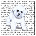 Bichon Frise Puppy Love Text - Women's V-Neck T-Shirt