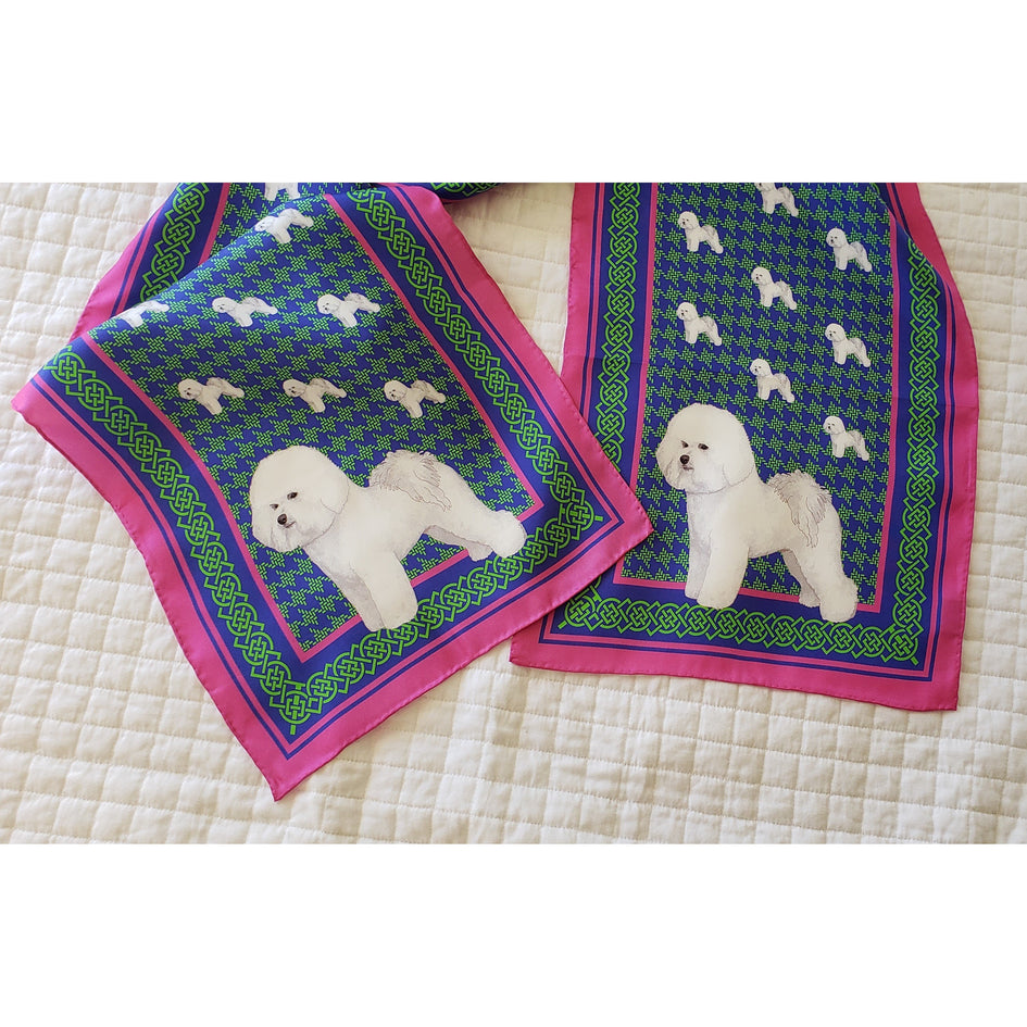 Bichon Frise Oblong Silk Scarf