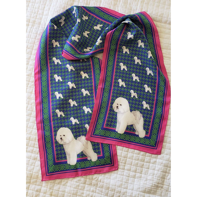 Bichon Frise Oblong Silk Scarf