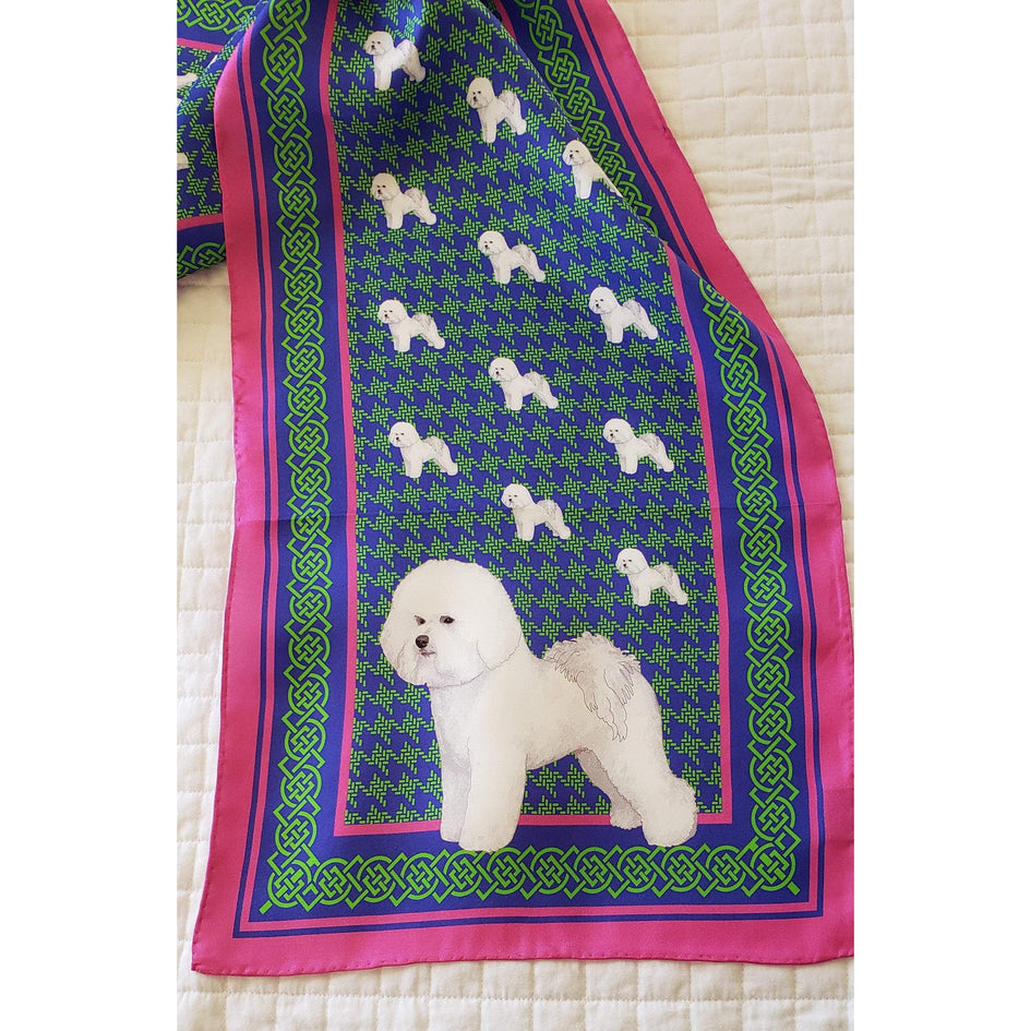 Bichon Frise Oblong Silk Scarf