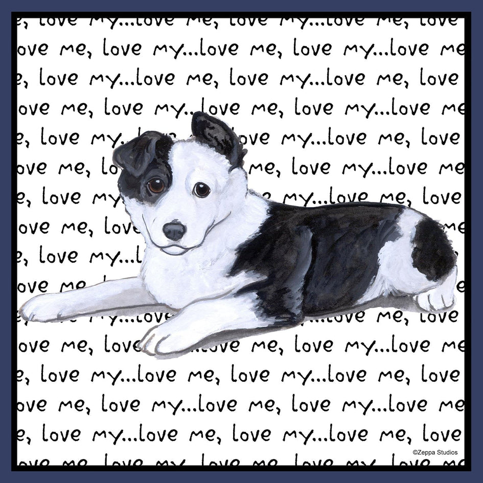Border Collie Puppy Love Text - Adult Unisex Crewneck Sweatshirt