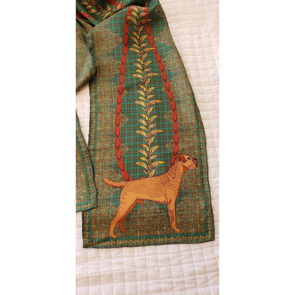 Border Terrier Oblong Silk Scarf