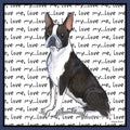 Boston Terrier Puppy Love Text - Adult Unisex Crewneck Sweatshirt