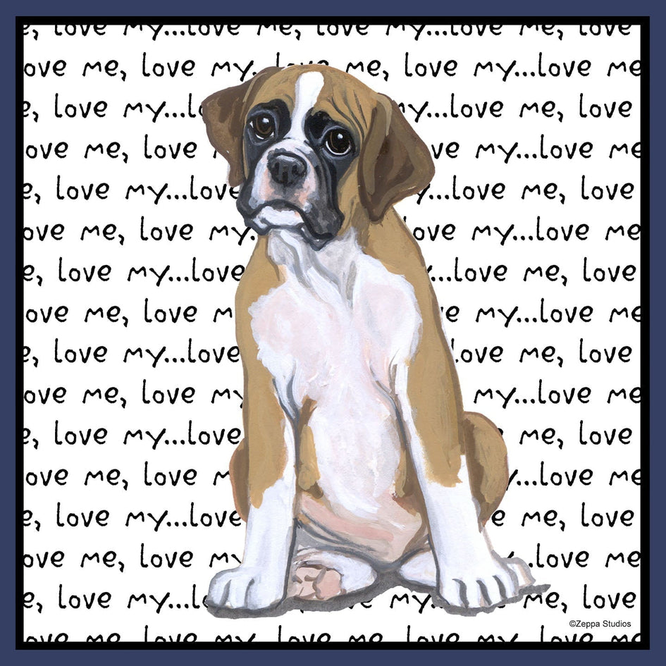 Boxer Puppy Love Text - Adult Unisex Crewneck Sweatshirt