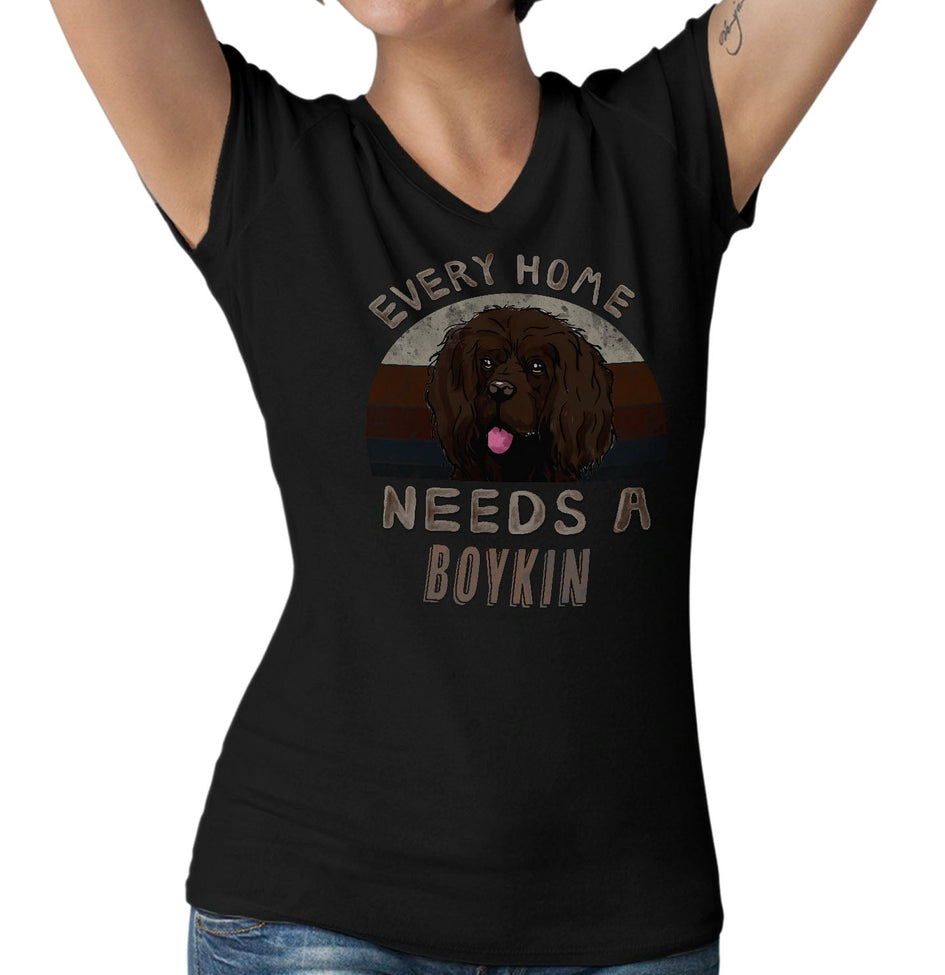 Every Home Needs a Boykin Spaniel - Women's V-Neck T-Shirt