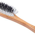 Bass Brushes The Hybrid Pet Groomer Oval Brush, Bamboo-Dark Finish, Small