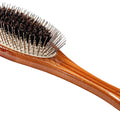 Bass Brushes The Hybrid Pet Groomer Oval Brush, Bamboo-Dark Finish, Large