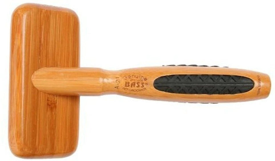 Bass Brushes X-Small De-matting Slicker Style Dog Brush, Bamboo-Dark Finish