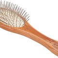 Bass Brushes Style & Detangle Dog Oval Brush, Bamboo-Dark Finish, Small