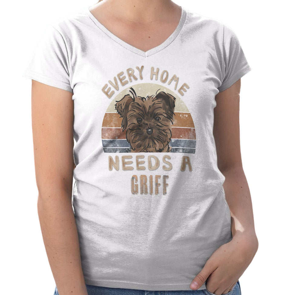 Every Home Needs a Brussels Griffon - Women's V-Neck T-Shirt