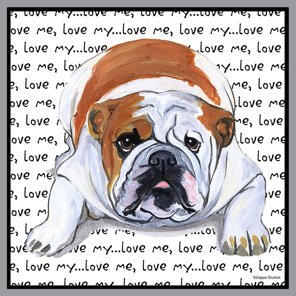 Bulldog Love Text - Adult Unisex Crewneck Sweatshirt