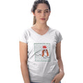 Cavalier King Charles Spaniel (Blenheim) Happy Howlidays Text - Women's V-Neck T-Shirt