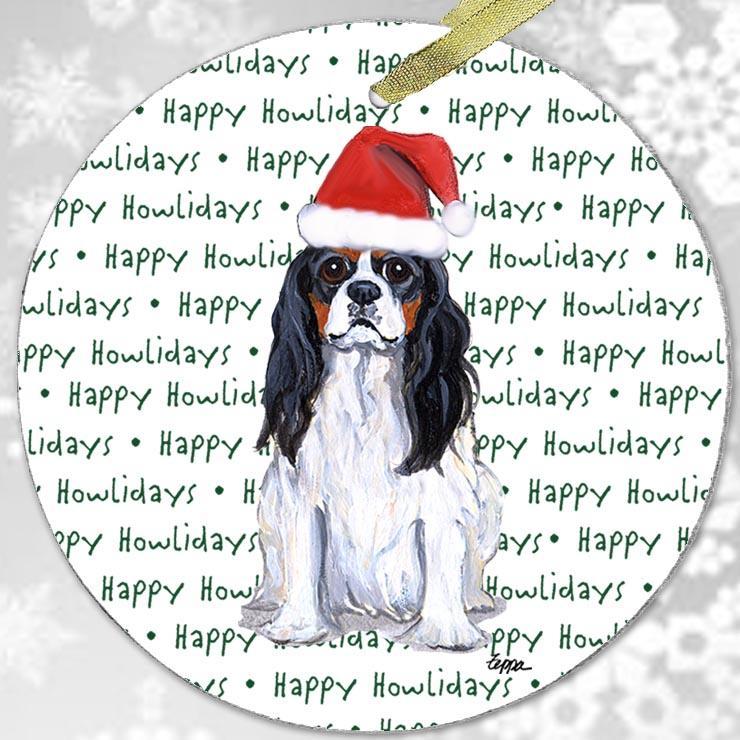 Cavalier King Charles Spaniel "Happy Howlidays" Ornament