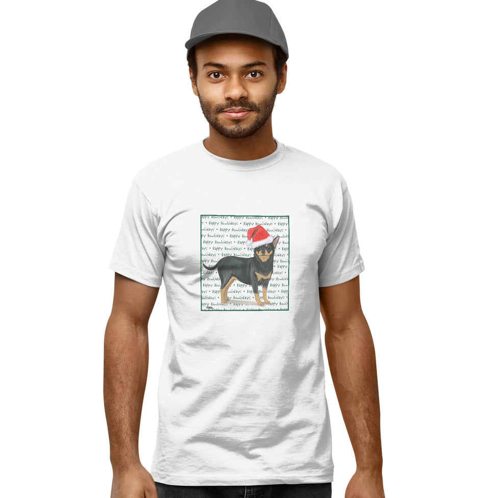 Chihuahua Happy Howlidays Text - Adult Unisex T-Shirt