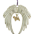 Cairn Terrier Gold Plated Holiday Angel Wing Ornament