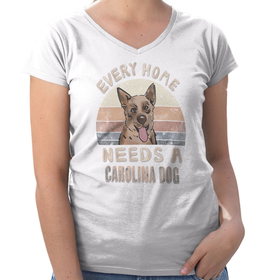 Every Home Needs a Carolina Dog - Women's V-Neck T-Shirt