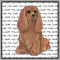 Ruby Cavalier King Charles Spaniel Love Text - Women's V-Neck T-Shirt