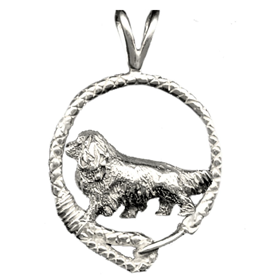 Cavalier King Charles Spaniel in Solid Sterling Silver Leash Pendant