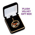Cavalier King Charles Spaniel in 14K Gold Medium Oval Pendant Custom Enamel